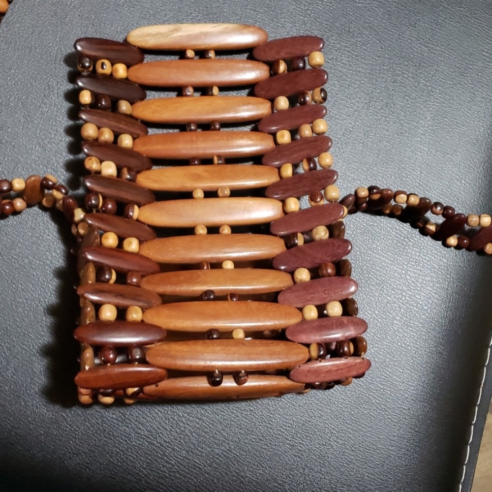 Cross-body wood bag purse - Picture 7 of 8